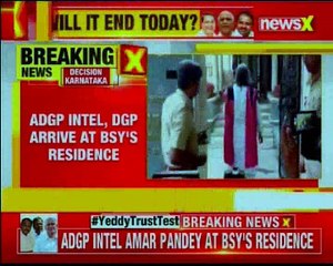 ADGP Intel Amar Kumar Pandey and DGP Nilamani Raju at BSY's residence