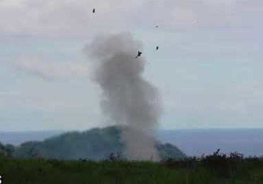 Rocks Blasted Out of Fissure From Hawaii's Kilauea Volcano