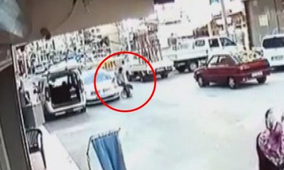 Küçük kızı son anda böyle kurtardı