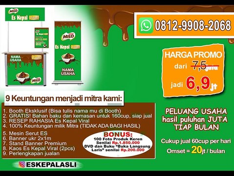 TERLARIS, WA 0812-9908-2068, Peluang Usaha Mahasiswa Es Kepal