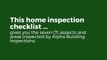 Alpha Building Inspections Home Inspection Checklist