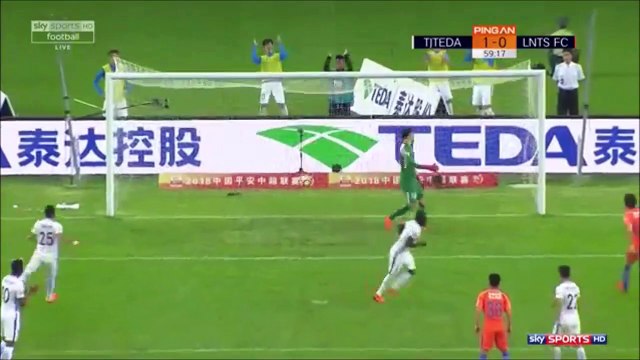 1-0 Frank Acheampong Penalty Goal China Super League - 18.05.2018 Tianjin Teda 1-0 Shandong Luneng