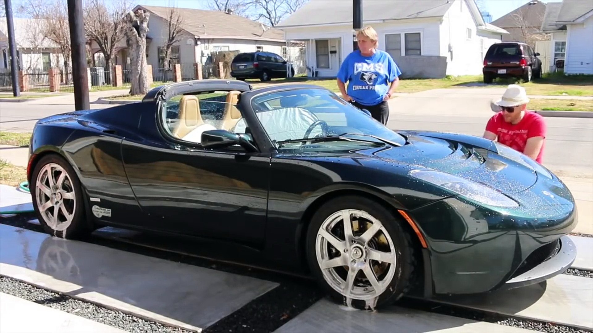 Tesla Roadster Car Wash