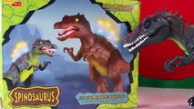 SPINOSAURUS vs STEGOSAURUS Dinosaur Fight | Walking Dinosaur Toys Review Video