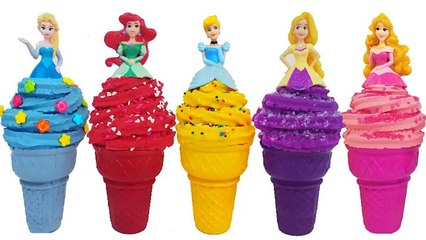 Play Doh Sparkle Disney Princess Dresses Ice Cream Ariel Elsa Glitter Shoes High Heels Kids Toys