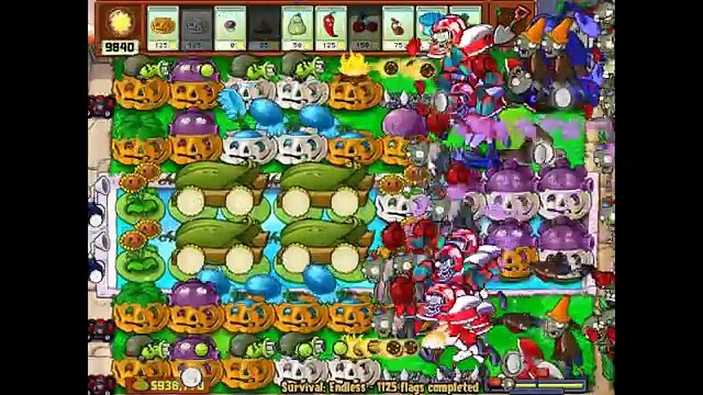 Plants vs. Zombies Survival Endless Flags 1124 1127