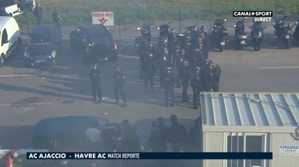 Ajaccio - Le Havre :  Incidents violents. Le bus attaqué à la bombe agricole