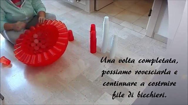 Tutorial Babbo Natale con lavoretto con bicchieri di plastica - Santa Claus with glasses