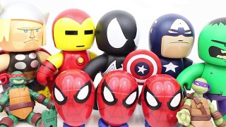 Venom Gooey Spider Man Surprise Eggs for the Ninja Turtles The Avengers to the Rescue