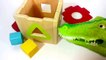 Learn SHAPES And COLORS With BLOCKS And Colored Balloon POPPING/Alligator Puppet /wooden shapes