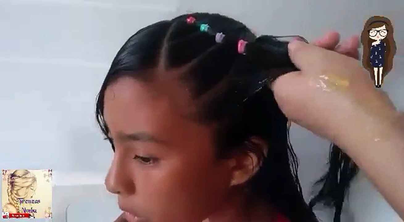 PEINADO PARA NIÑAS/ TRENZA ARCOIRIS EN LIGAS Y FRANCESA/ TRENZAS NMBA