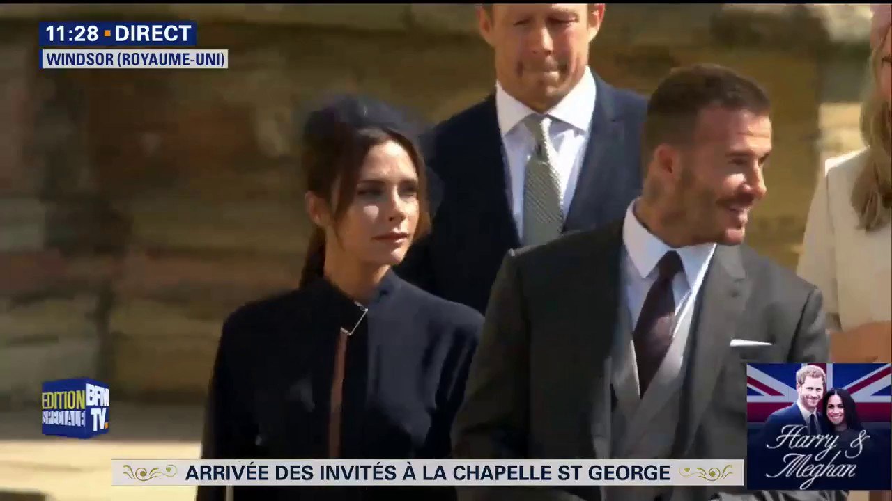 Victoria et David Beckham arrivent à la chapell...