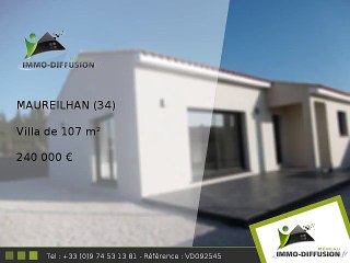 Villa A vendre Maureilhan 107m2 + Terrain 350m2