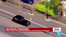 UK Royal Wedding: Meghan''s Markle bridal Rolls-Royce makes its way to the Chapel