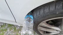 Se encontrares uma garrafa plástica no pneu do teu carro chama logo a polícia! E fica alerta!