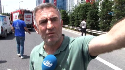 Hafriyat kamyonu, çarptığı aracı bariyerlere sıkıştırdı: 2 yaralı