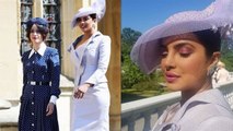 Priyanka Chopra flaunts her stunning lilac suit for the Royal Wedding | FilmiBeat