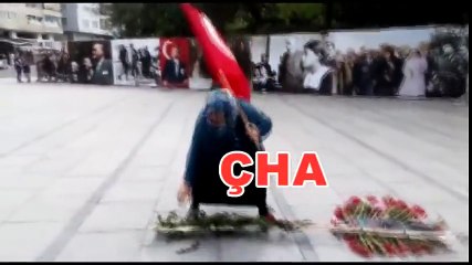 19 Mayıs'ta CHP ve HDP çelenklerini paramparça eden kadın