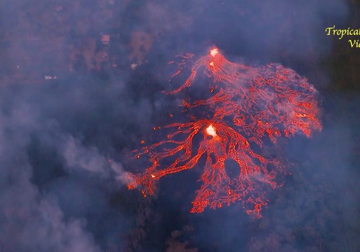 Aerial Footage Shows Huge Eruptions at Leilani Estates, Hawaii