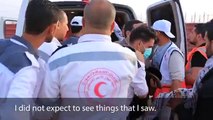 #شاهد مسعفو الهلال الأحمر الفلسطيني ينقذون الأرواح خلال عملهم في مسيرة العودة الكبرى
