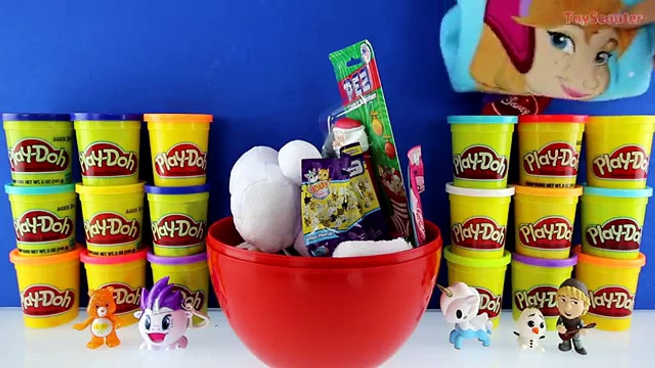 GIANT SANTA CLAUS Surprise Egg Play Doh - Christmas Toys Frozen Shopkins MLP Radz