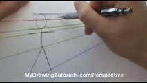 Perspective Art Lesson - How To Draw People In Perspective - Stick Figure Drawing In Perspective