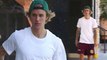 Justin Bieber keeps his cool in T-shirt and red shorts as he continues fitness regimen at SoulCycle