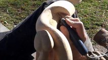 The Making of Wood Carved Rattlesnake Walking Cane #43