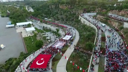 Fener alayında 600 metrelik Türk bayrağı açıldı - ANTALYA