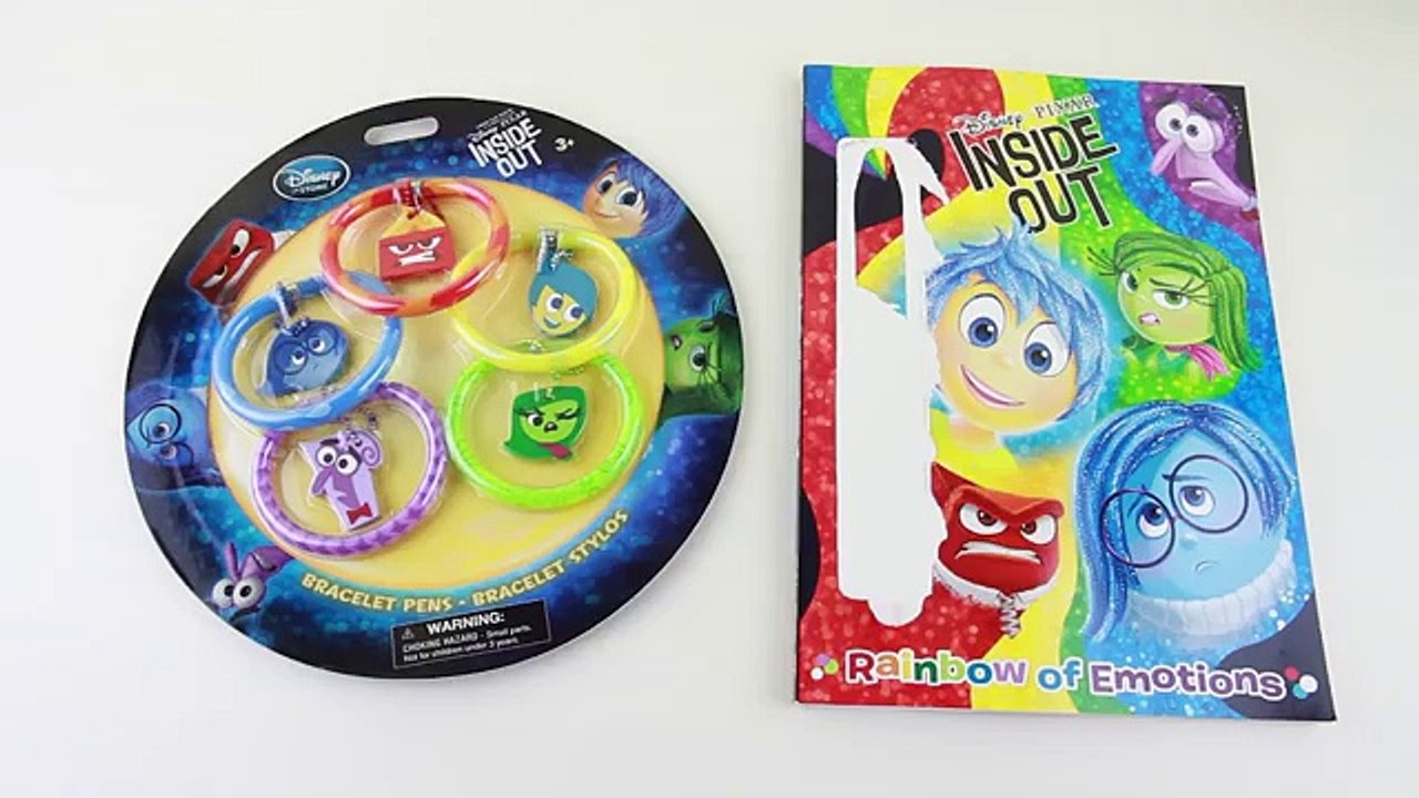 INSIDE OUT - Coloring JOY & BING BONG + Cool Pen Bracelets with All Emotions Keychains!