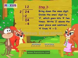 Learning Long Division of 2 Digit Numbers