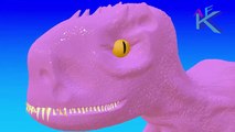 Hungry Pacman eating Dinosaur Trex Learning Colors / Colors to Learn with 3D Pacman w Nursery Rhymes