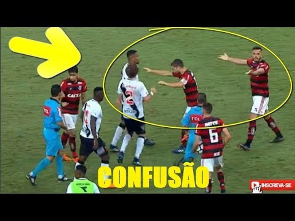BRIGA E CARTÕES VERMELHOS NO CLÁSSICO ENTRE FLA...