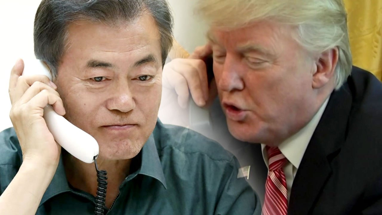 문 대통령, 트럼프 美 대통령과 통화..."최근 북한이 보이는 여러 반응 의견 교환"...