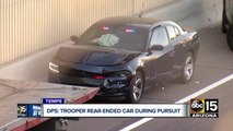 DPS trooper involved in crash in Tempe during pursuit, suspect at large