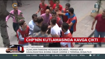 CHP'nin kutlamasında kavga çıktı