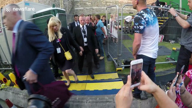 Female fans chase Dermot O'Leary through streets of Windsor