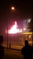 Red Star's bus burning