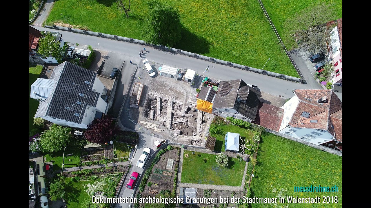 3D-Modell und Orthophoto der Grabungen bei der alten Stadtmauer in Walenstadt