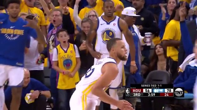 Stephen Curry Makes 3-Pointer in James Harden's Face and Does Dance Shake - Warriors vs Rockets - Game 3 - Western Conference Final - 2018 NBA Playoffs