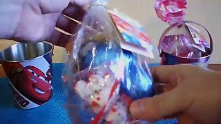 Cars & Barbie 2 Surprise Easter Bucket Eggs Candy Toys Mallow Unboxing Huevos Sorpresa