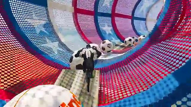 COLOR BMX BIKE EXTREME CHALLENGE w/ Spiderman, Batman, Hulk Cartoon for Kids and Babies