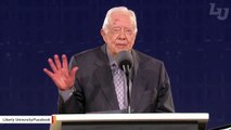 Jimmy Carter Pokes Fun At Trump With Crowd Size Quip During Liberty University Address