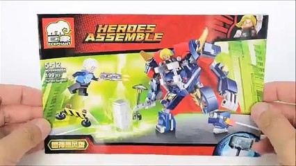 The Avengers Thor vs Loki Mechanical Suit w/ Quicksilver & Drax Unofficial LEGO Set Kids Toys