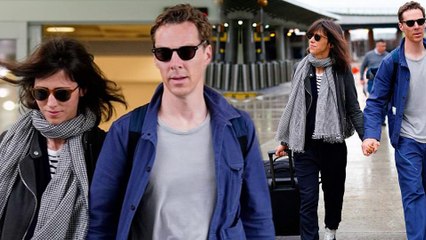 Benedict Cumberbatch arrives in New York with wife Sophie... as he is confirmed for new drama about Brexit
