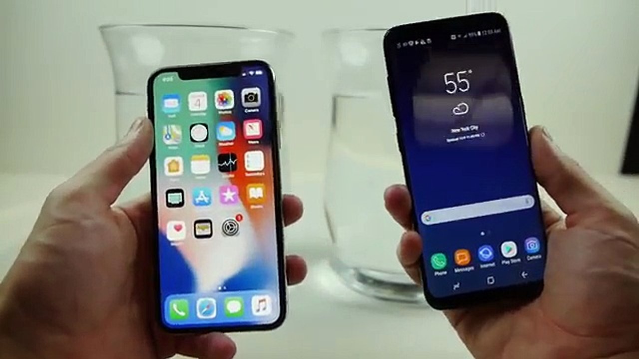 iPhone X vs Samsung Galaxy S8 Water Freeze Test! - What Will Happen?