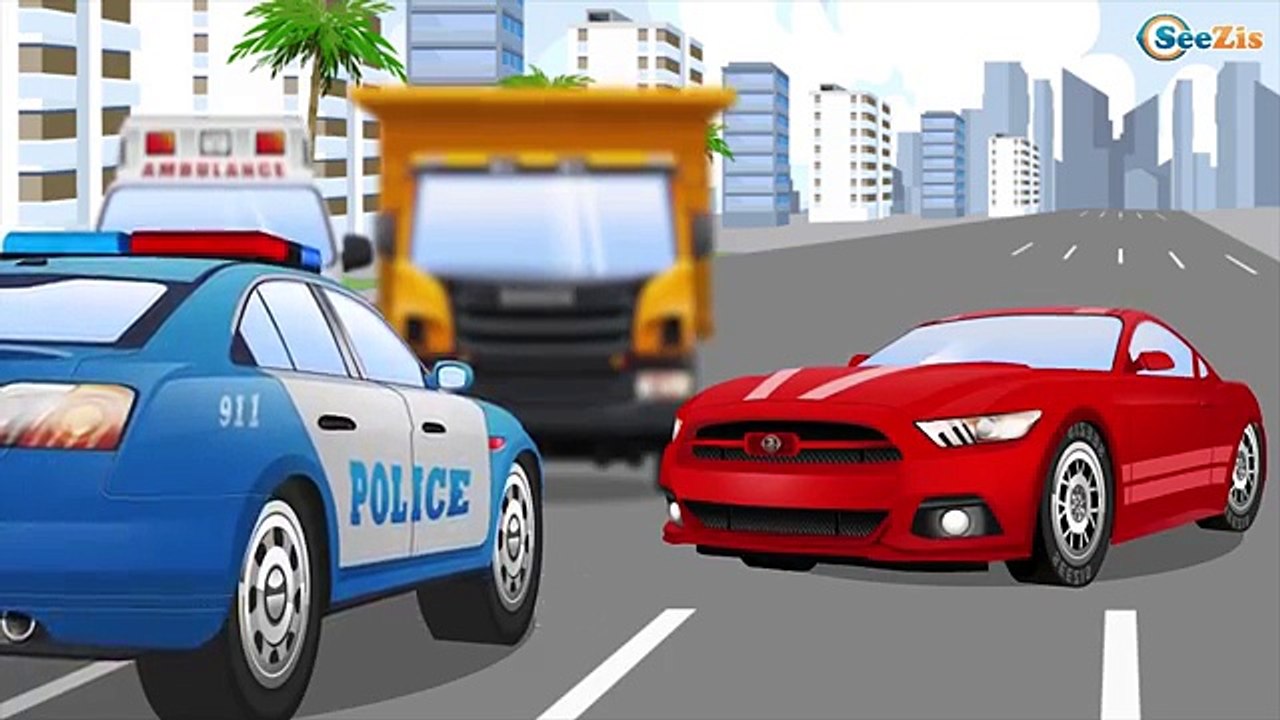 La Super Patrouille: camion de pompier et voiture de police, la Petite Voiture de Course à