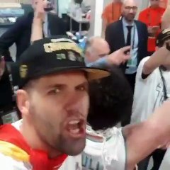 El vestuario del Madrid celebra la Euroliga