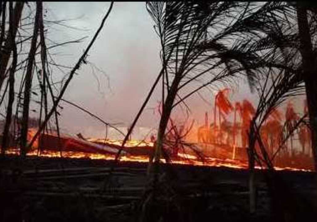 Lava Flows From Hawaii’s Kilauea Volcano On the Streets of Pahoa