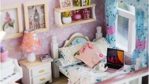 DIY Girly Miniature Dollhouse kit with Furniture & Lights